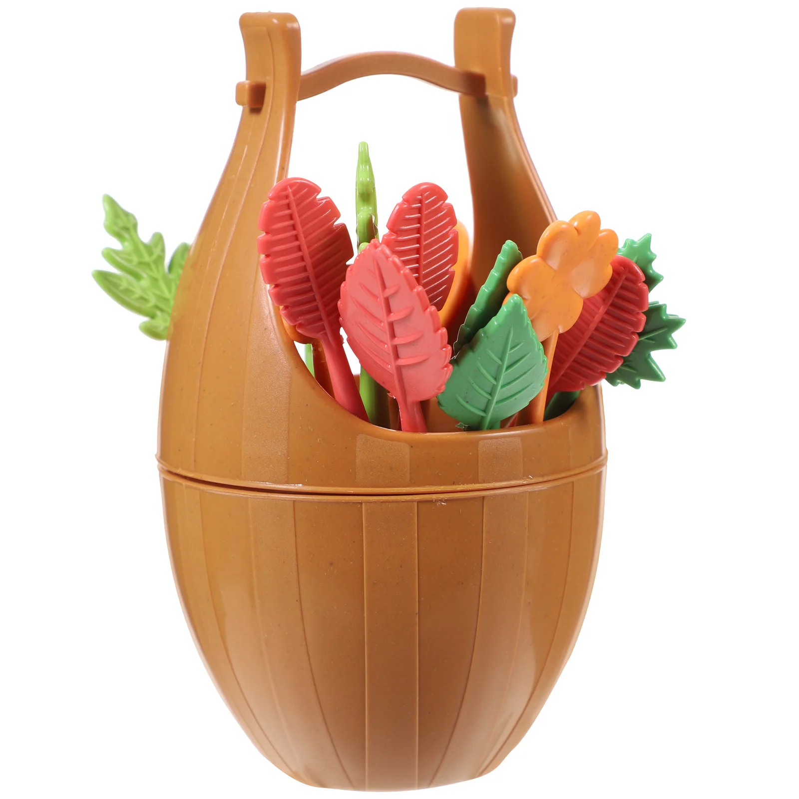 

17Pcs Fruit Picks Set Biodegradable Wheat Stalk Material Nonporous High-Density Kids Safe Salad Cocktail Sticks Kitchen