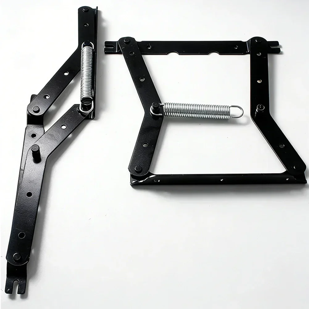 2Pcs Heavy Duty Steel Spring Hinges Folding Lift Top Hinges Replacement Spring Hinge For Cabinet Doors Sofa Bed Furniture Mount