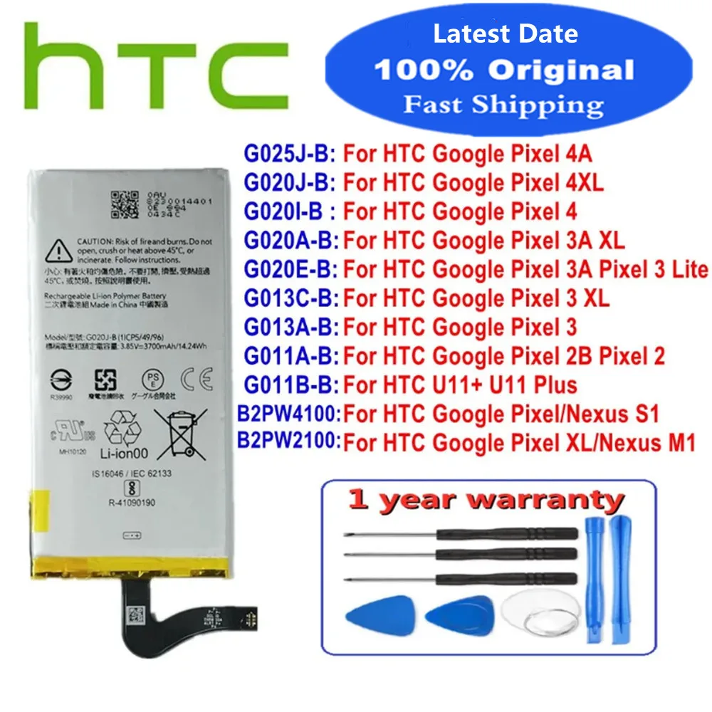 Batería Original para HTC U11 + GOOGLE PIXEL 2 2B PIXEL 3 3A Pixel3 XL 3XL Pixel4 XL 4XL PIXEL 4 4A Nexus M1 S1 Lite, nueva