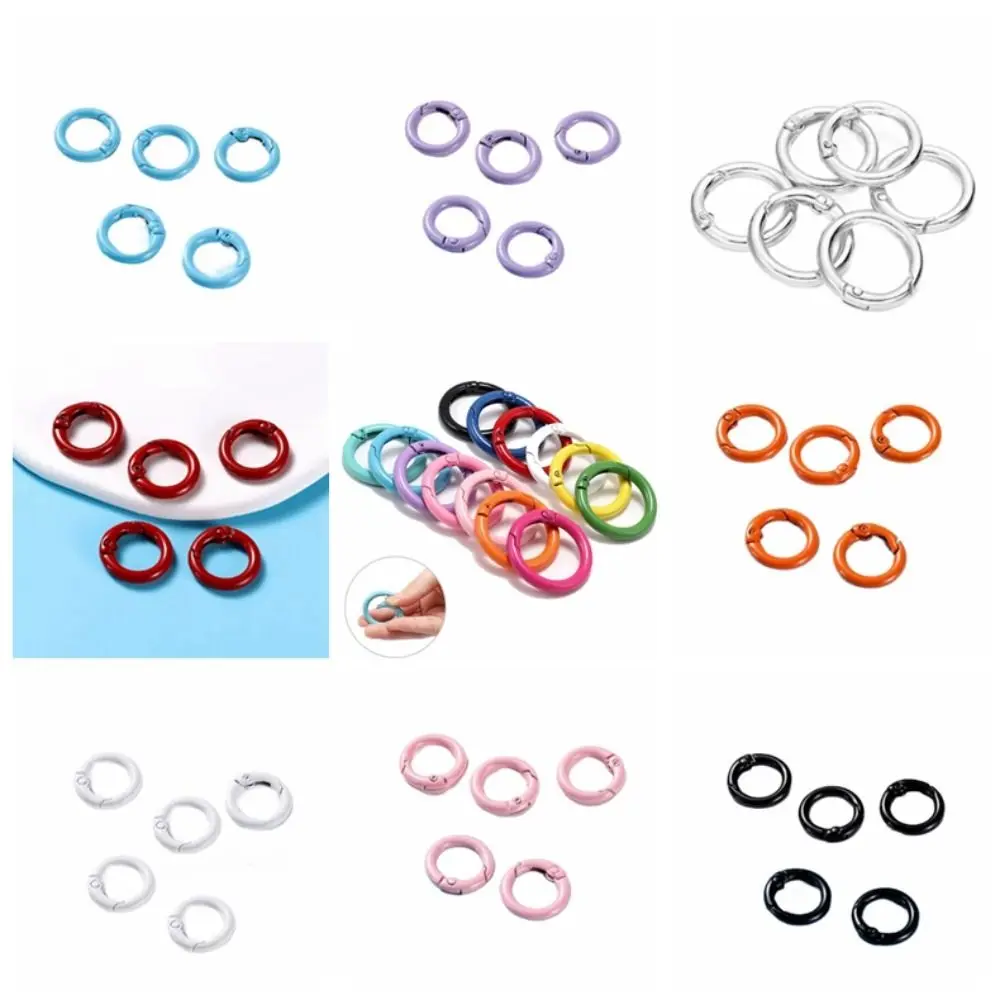 5 Pcs Materials Supplies 25mm O Ring Keychain Clips Metal Colorful Openable Round Carabiner Durable Spring Clasp Keychain Making