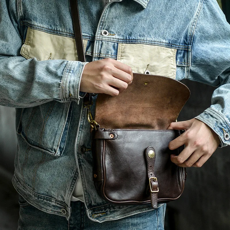 PNDME high quality luxury genuine leather men satchel fashion weekend outdoor daily natural real cowhide teens shoulder bag