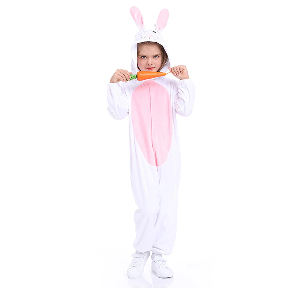 Easter Bunny Cosplay Costume Kids Children Jumpsuit Pajamas Bathrobe Girls Boys Outfits Halloween Carnival Party Disguise Suit