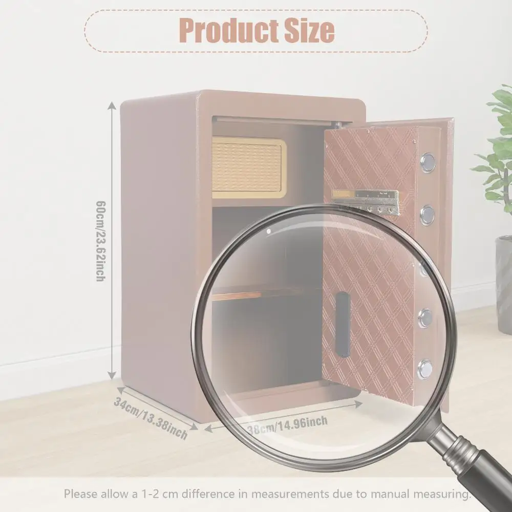 60cm casa cofre alerta inteligente e modo mudo digital cofre de segurança em casa para documentos jóias objetos de valor