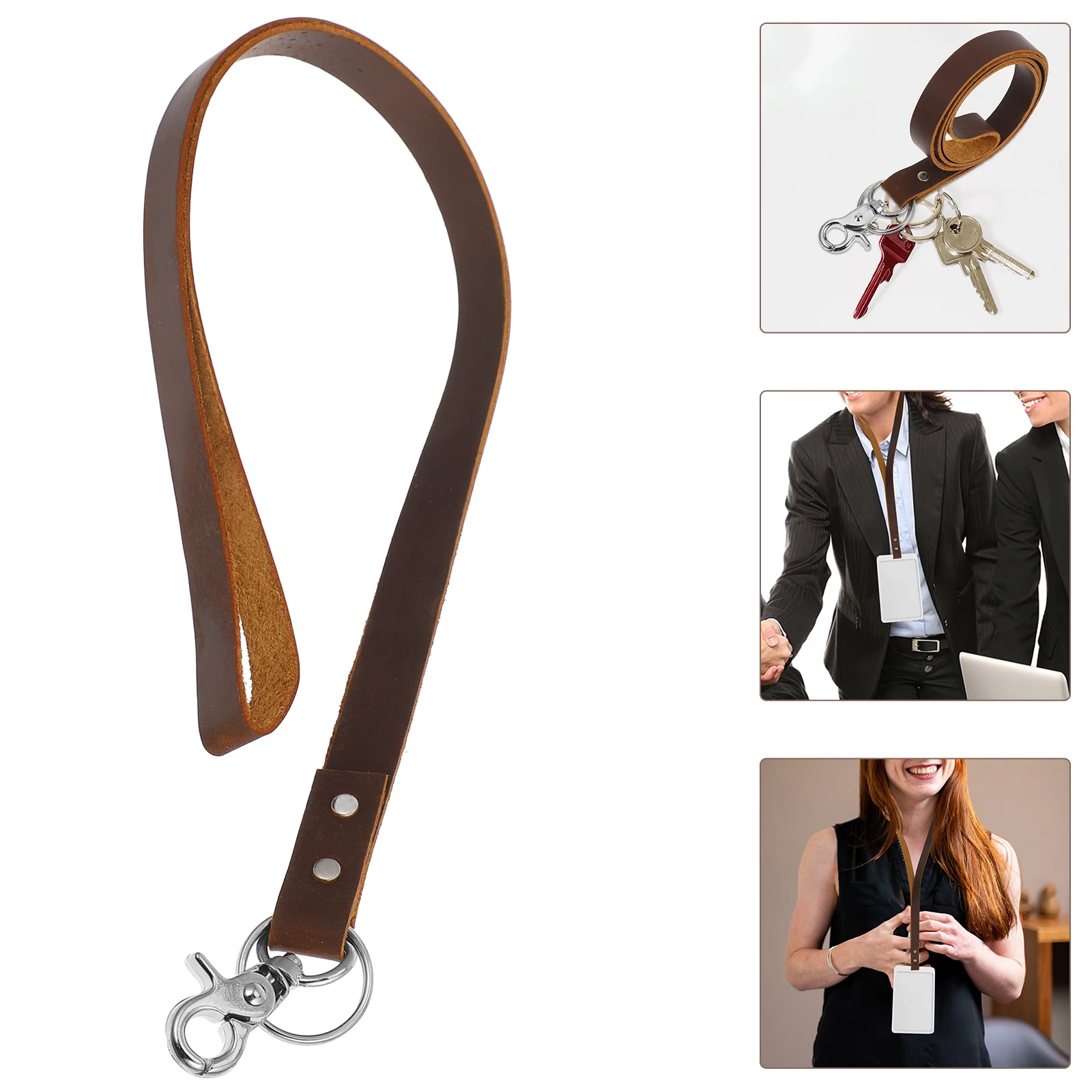 

ID Badge Lanyard Metal Lanyards Key Chain Zinc Alloy Name Staff Hanging Ropes Card Holder Keychain
