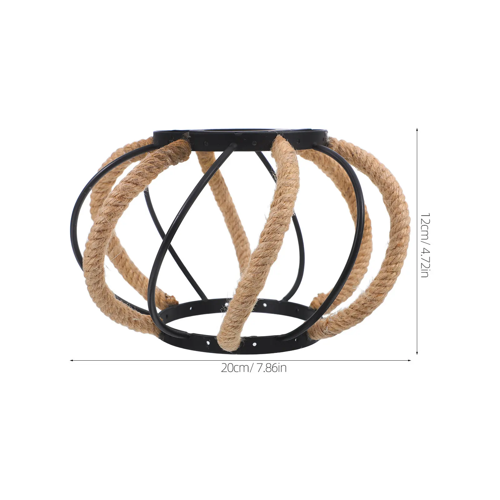 Lantern Rope-Wrapped Iron Lampshade Rustic Vintage Industrial Ceiling Light Cover for Dining Room Cafe Home Decor Boho Light