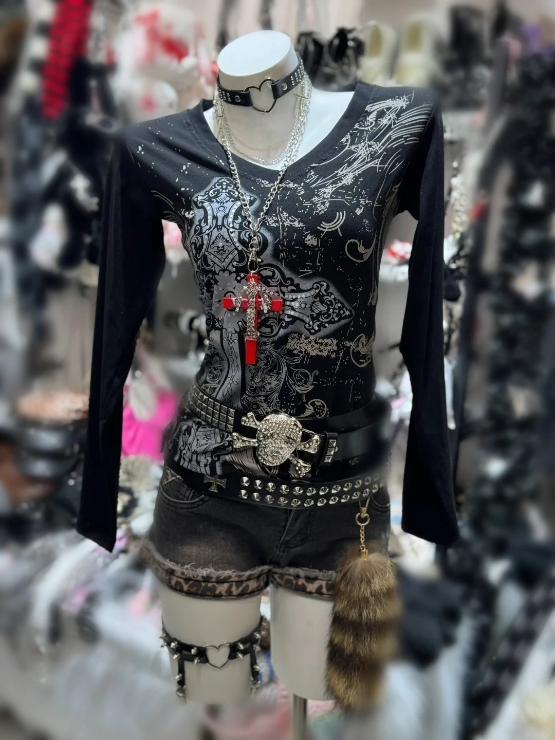 

Subculture Y2K футболка с длинным рукавом тонкая женская повседневная футболка с принтом черепа субкультура американские ретро готические футболки осенние женские шикарные топы