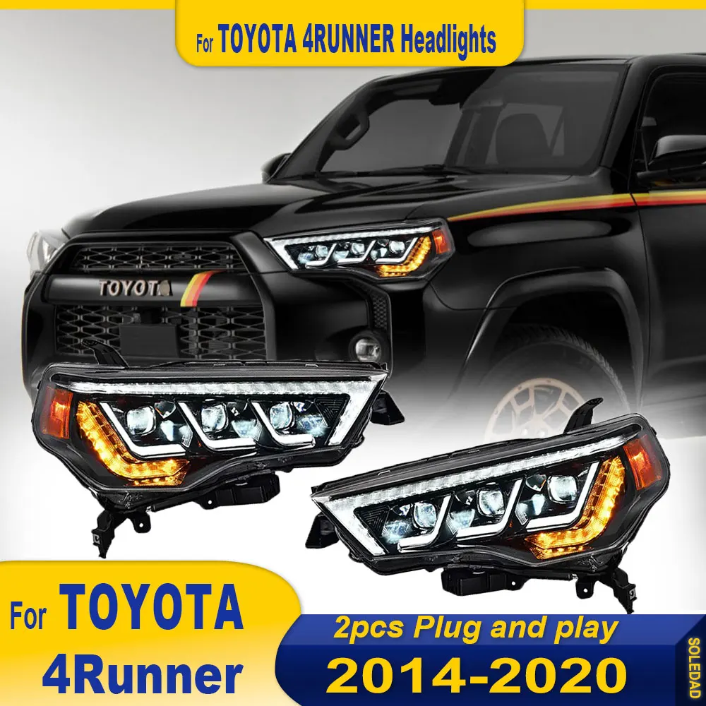 Full LED HeadLamp For Toyota 4Runner Headlight 2014-2021 Headlights 4Runner DRL Turn Signal High Beam Angel Eye Projector Lens