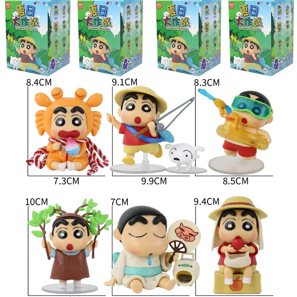 6-teiliges Set Crayon Shin-chan Actionfiguren Spielzeug Delicious Spring Daybu Shin-chan Figur Sammlerstück Modell Überraschungspuppe Geschenke für Fans