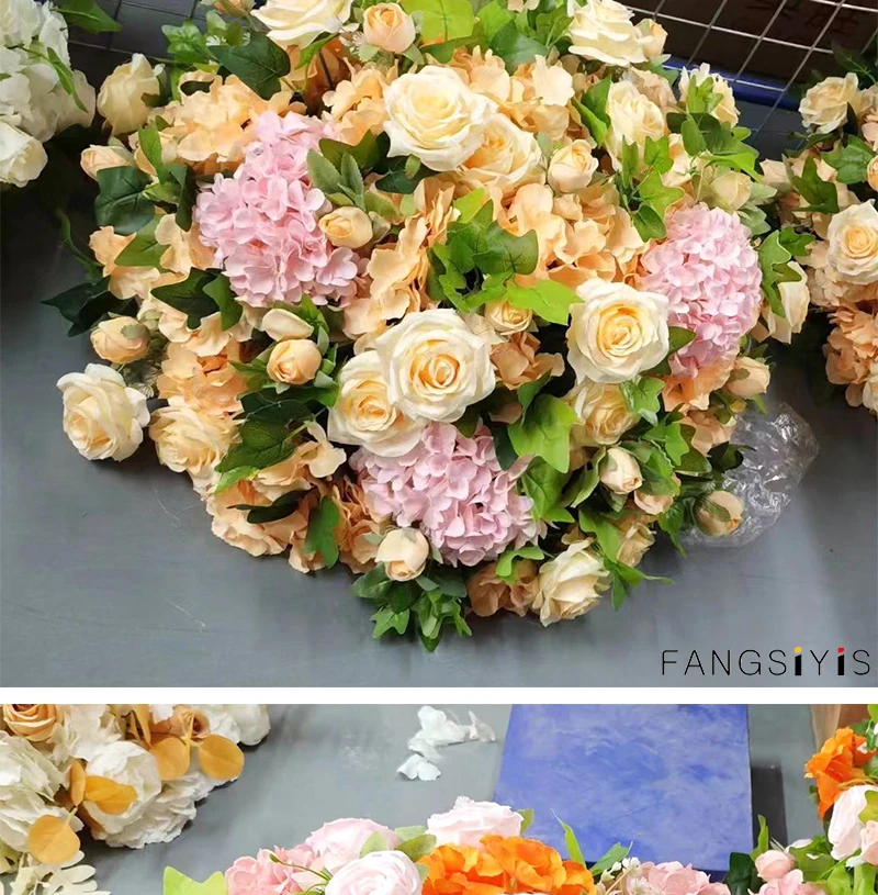 Künstlicher Rosen-Hortensien-Blumenball 60/50/40/30cm Tischdekoration Mittelpunkt für Veranstaltungen Hochzeit Gangdekoration Blumenarrangement Requisiten – Detail 10
