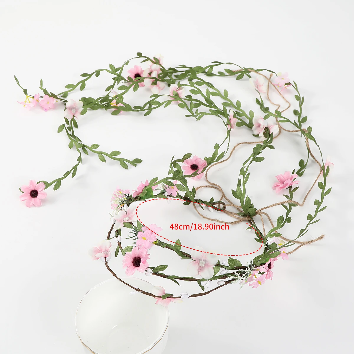 AWAYTR Flower Headband for Women Girls Handmade Wreath Vine Hairband Hair Accessories Ornament for Wedding Party