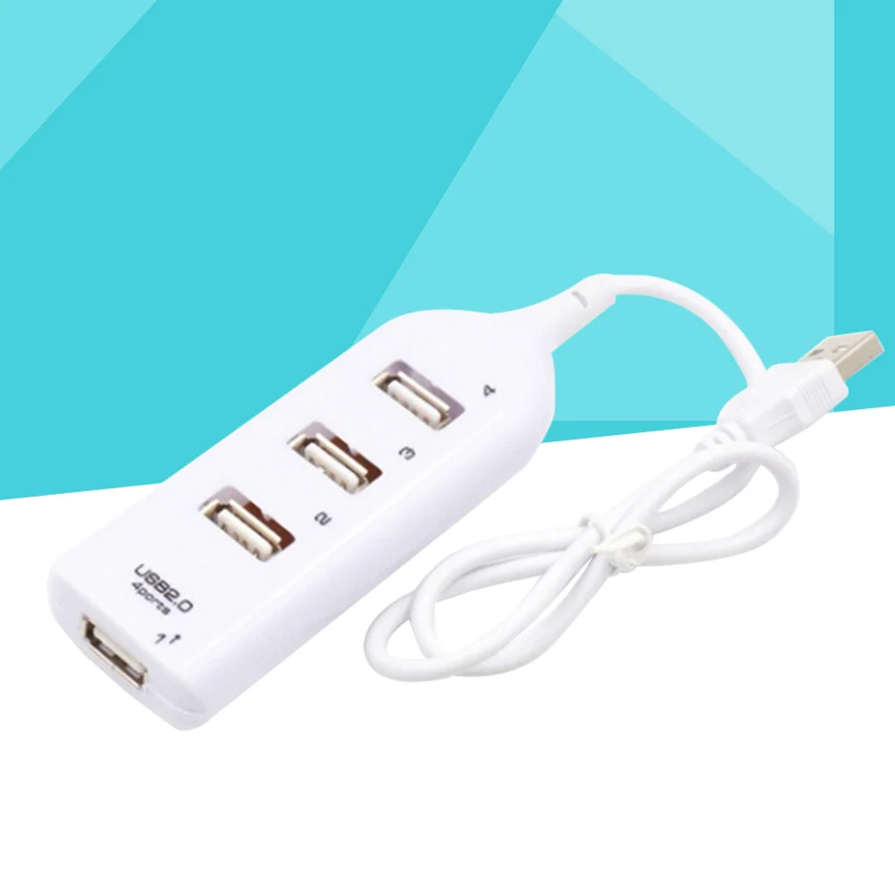 USB 2.0 Hub High Speed 4-Port tragbarer Datensplitter kompatibel 7 8 10 Laptop PC Computer weiß
