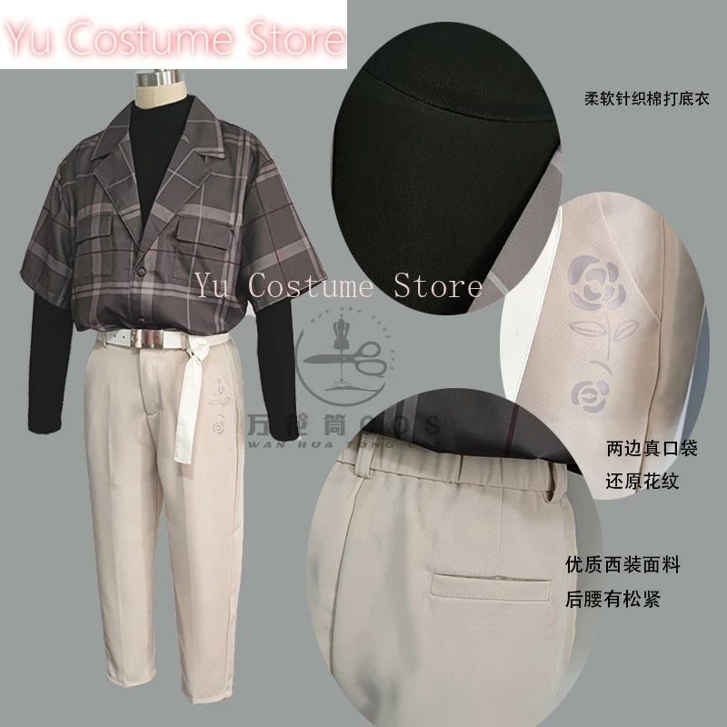 YuCostume Anime! Vtuber Nijisanji Kanae Game Suit Handsome Uniform Cosplay Costume Halloween Party Outfit Casual Clothing Unisex