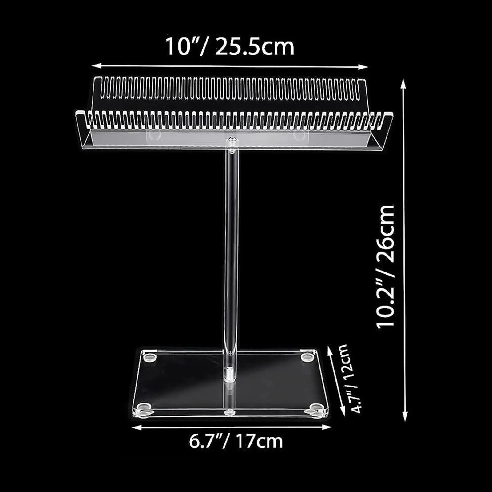 Double Side Tooth Hair Extension Stand Acrylic Clear Display Holder Rack for Salon Home Braiding Extension Organizer