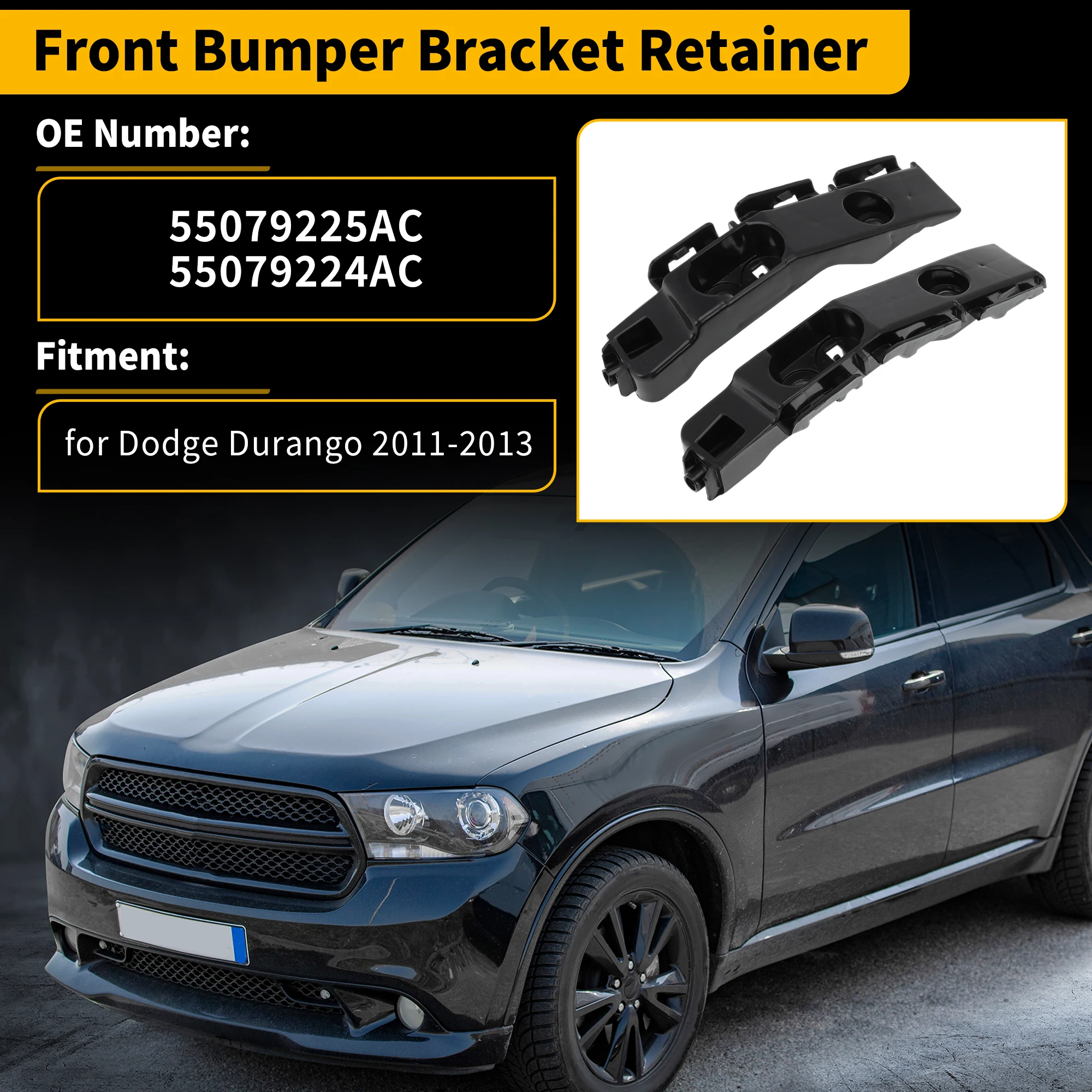 

UXCELL Front Bumper Bracket for Dodge Durango 2011-2013 No.55079225AC/55079224AC 1 Pair