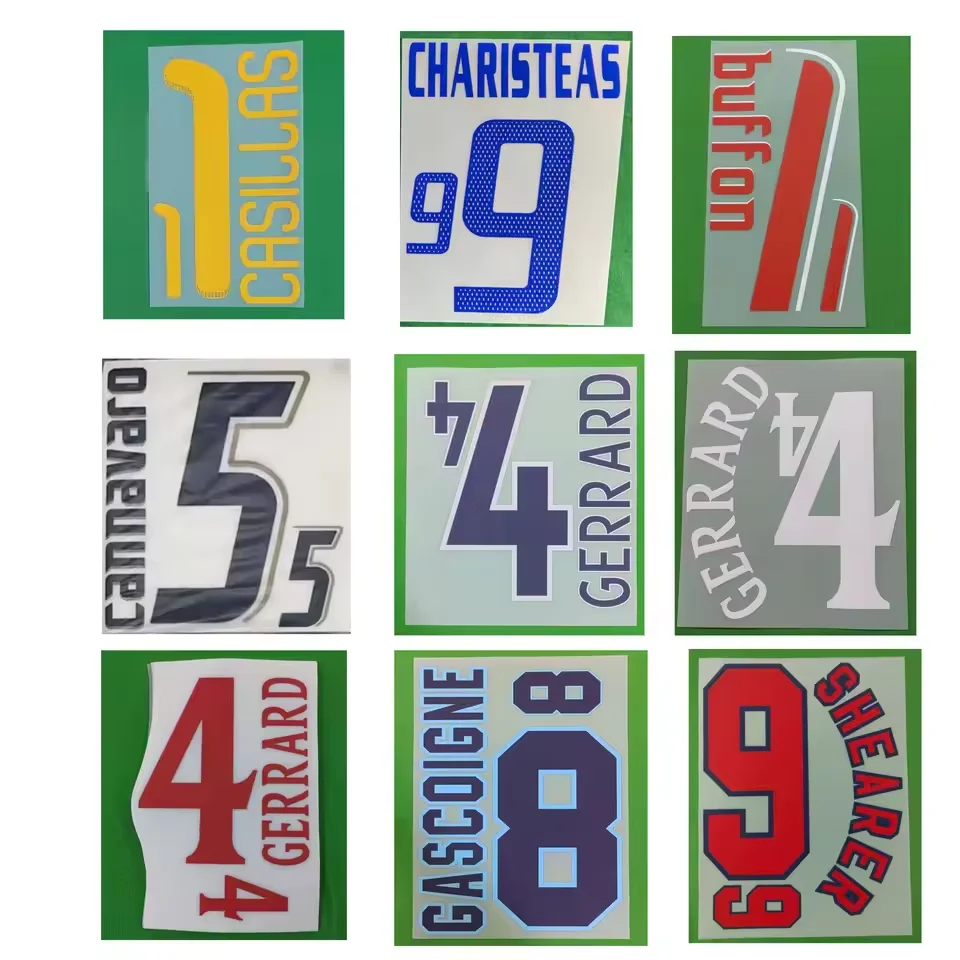 

Retro Nameset Printing 2000 2002 2006 2018 Customize Name Number Heat Transfer Soccer Patch Badge