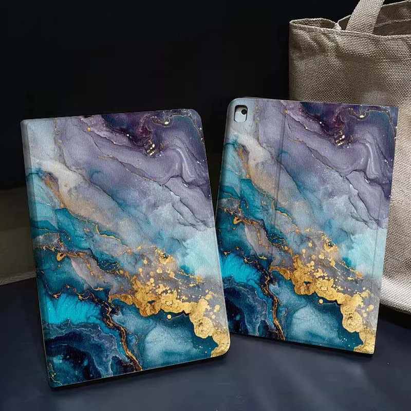 

Blue Marble Gold Vein Tablet Case For Apple iPad Air Pro mini 1 2 3 4 5 6 7 8 9 11 M2 M3 M5 M4 5th 6th 7th 10th 11th Gift