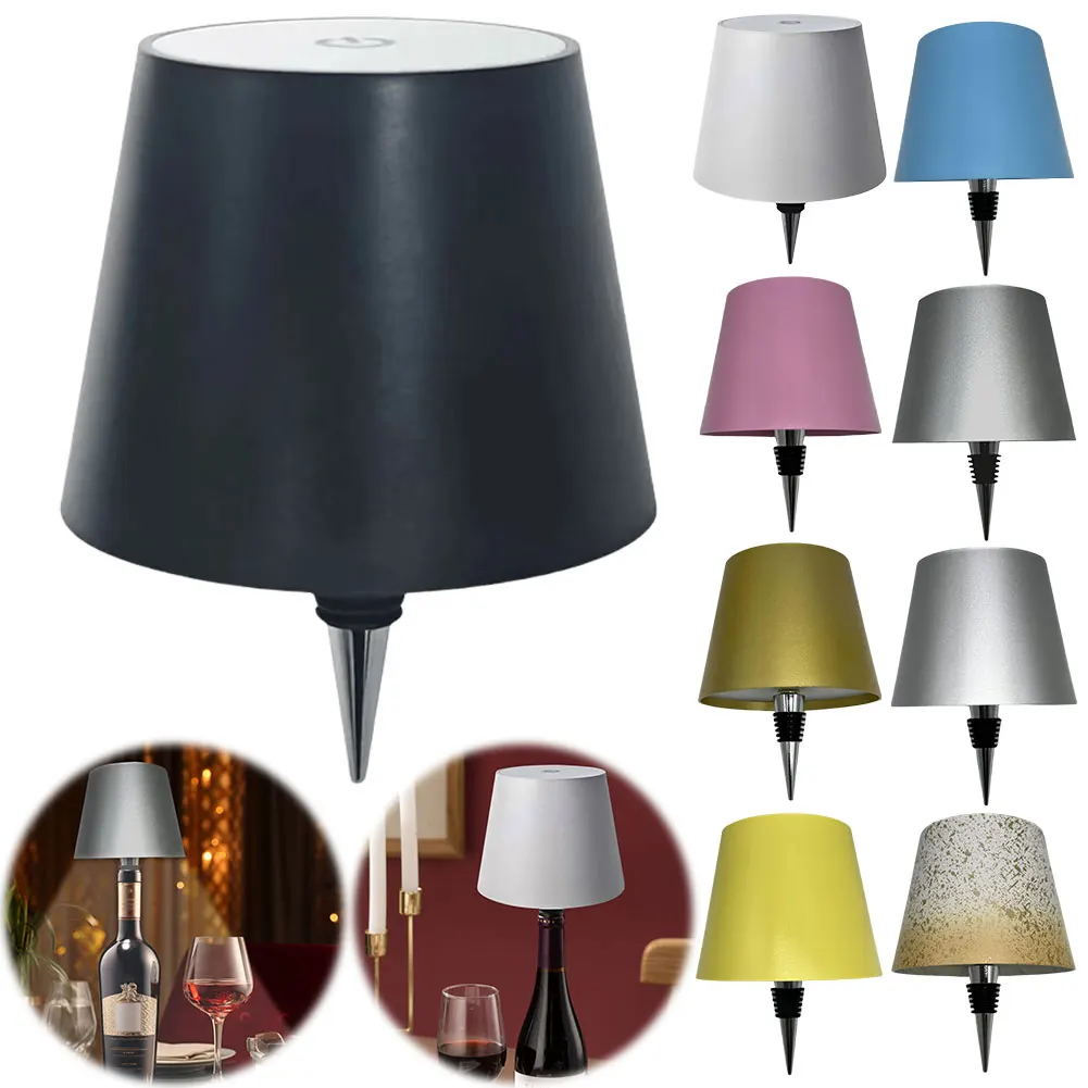 Bezprzewodowa lampa na butelkę Lampa stołowa Bezprzewodowa lampa nastrojowa Akumulatorowe lampy dotykowe 3-kolorowe światło do dekoracji restauracji i baru