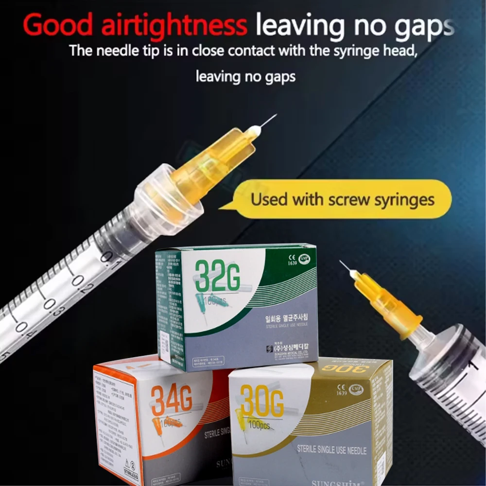 Disposable Plastic Medical Beauty30G, 18G,25G,27G,31G,32G,34G Painless Small Needle Sterile Injector Mic ro Beauity tools