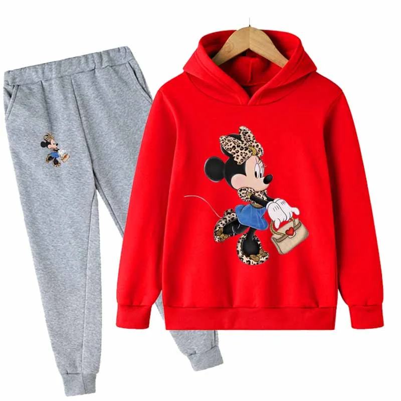 

New Style Baby Clothes Children Boys Girls Sport Cartoon Disney Anime Mickey Minnie Mouse Hoodies Pants 2Pcs Sets Clothing Suit
