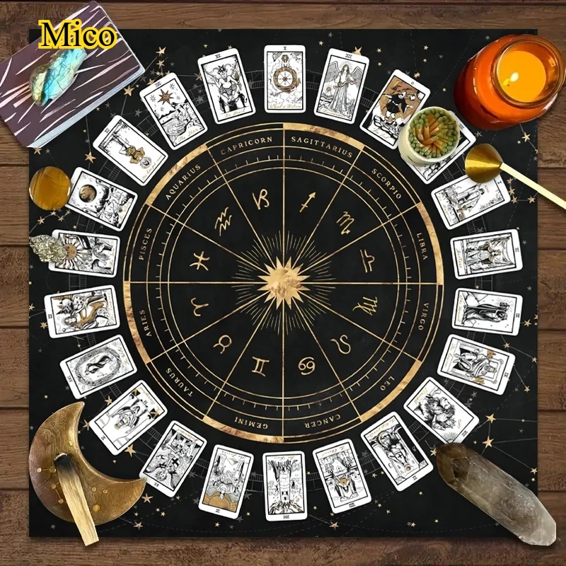 

Tarot tablecloth board game decorative cloth has your power Mandala moon phase flowers butterfly tablecloth altar tablecloth