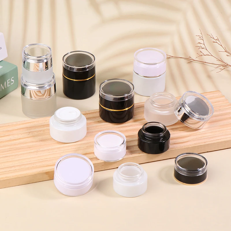 

20/30/50g Cream Bottle Glass Separate Jar Face Cream Eye Cream Box Empty Cosmetic Makeup Lotion Container Trial Sample Packaging