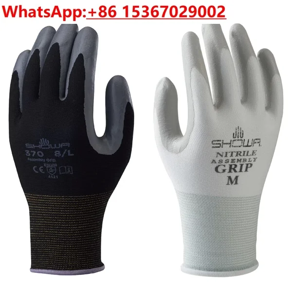 10 Pcs (5 set) Gloves NO.370 nylon nitrile rubber gloves NO.380 labor gloves, gloves for fire drills