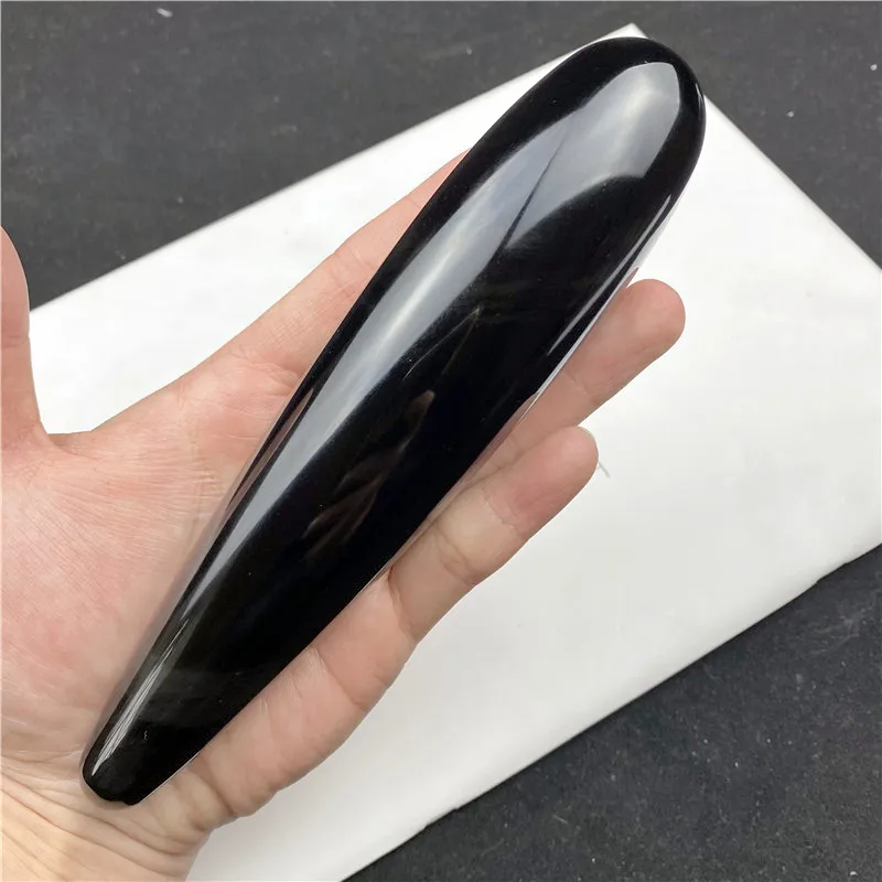 18cm Natural Quartz Crystal MassageYoni Obsidian Massage Wand Rose Quartz Massage Wand Large Healing Crystal Stone Yoni Obsidian