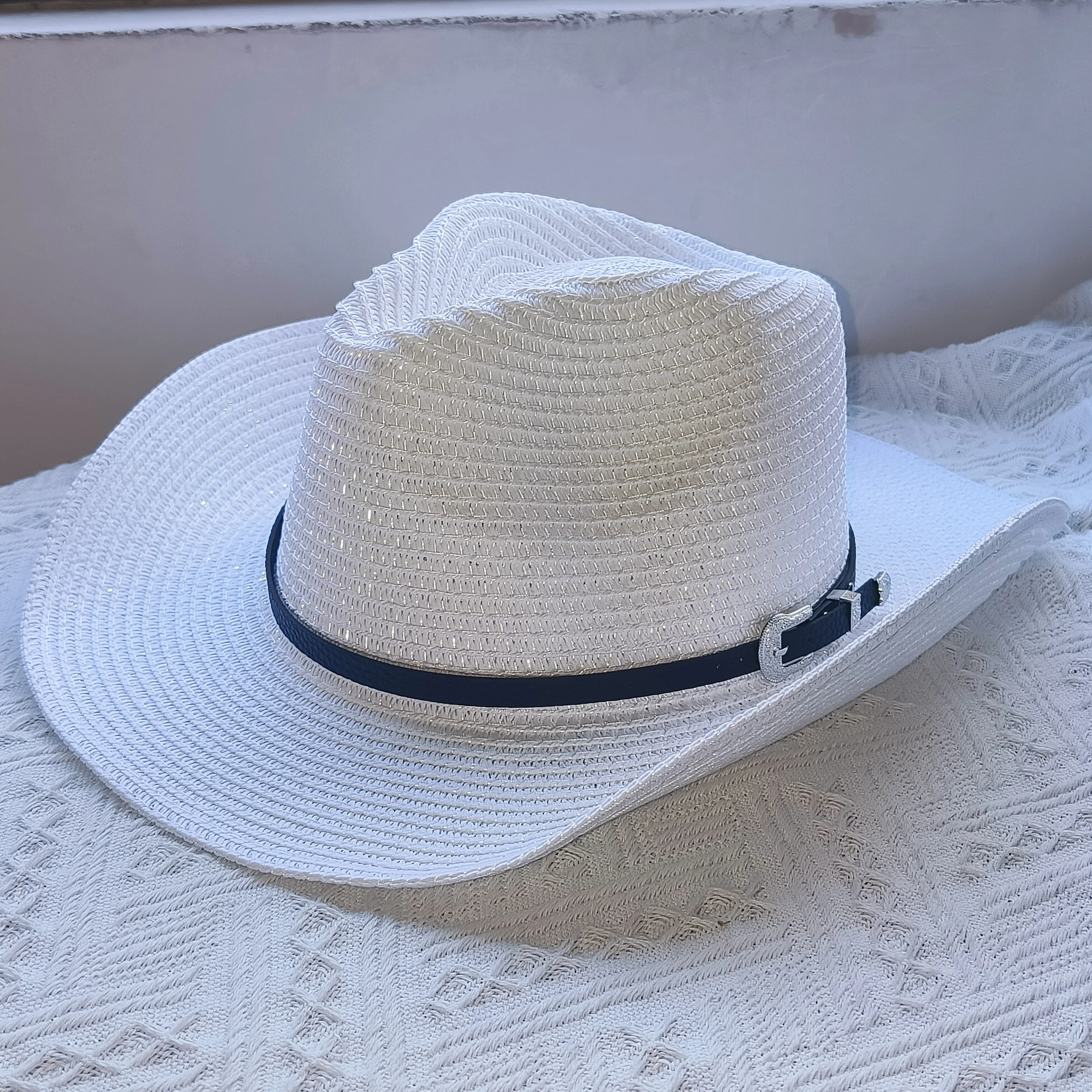 Straw Cowboy hat Unisex Fashion ethnic style straw hat solid cap men and women summer western cowboy Jazz Hat Panama men sun hat