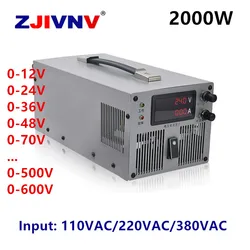 2000w adjustable Switching Power Supply 0-24/36/48/80/100/300/400/600V current& voltage both adjustable input 110/ 220/ 380vac