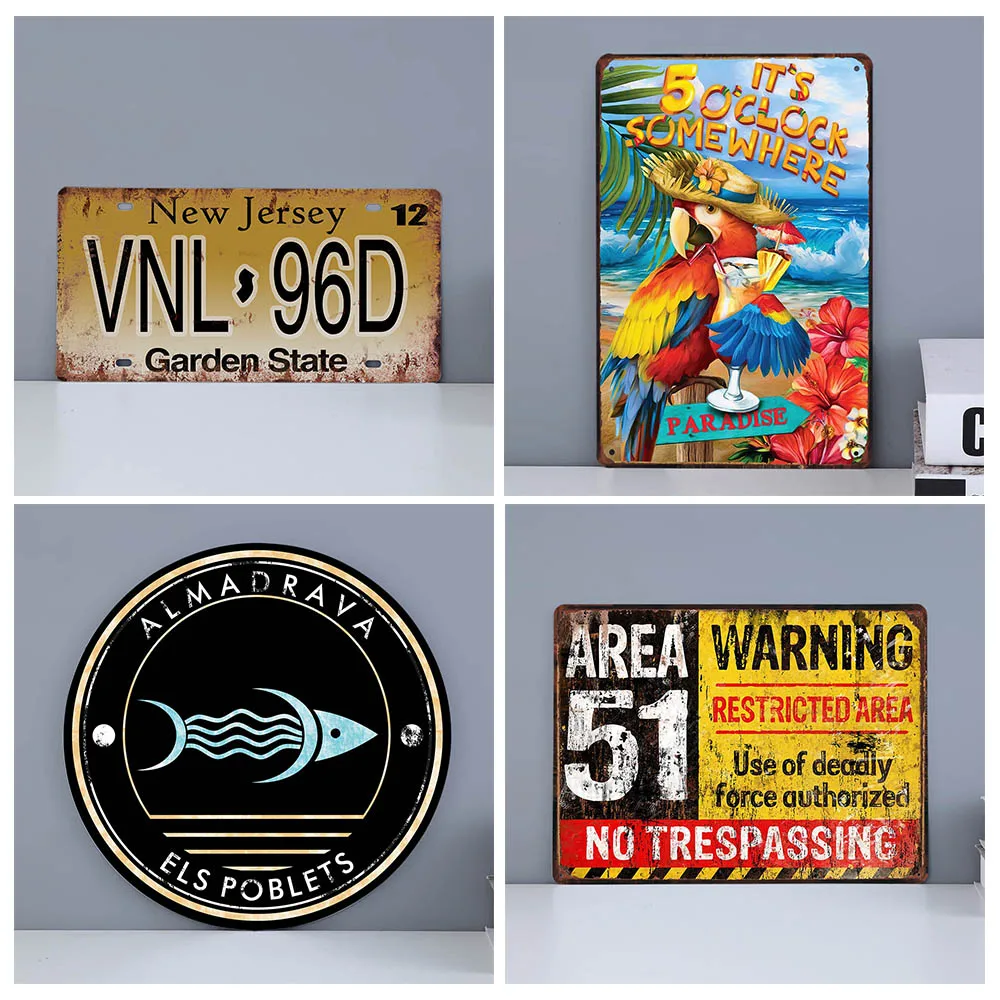 Custom Metal Tin Signs Retro Plaques Customize Wall Iron Art Poster Personalise License Plates 20x30 CM / 15x30 CM Dropshipping