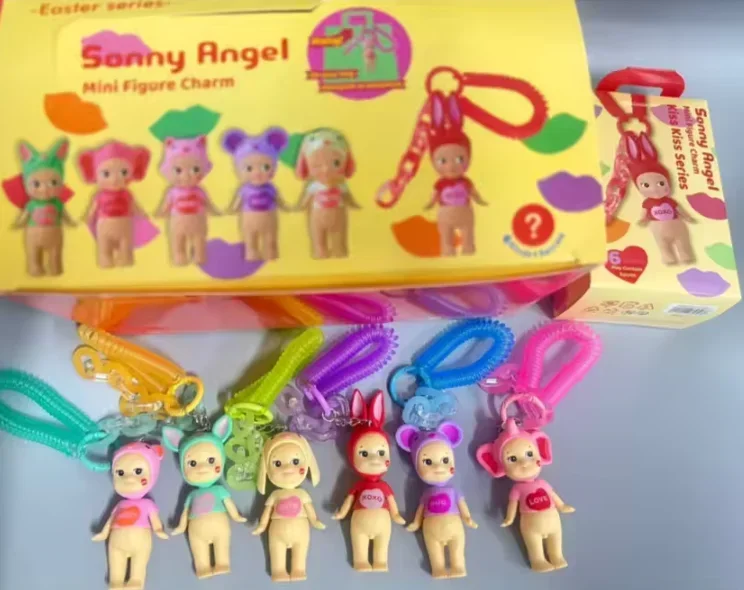 Angel Love Gift Kiss Keychain Serie Key Chain Blind Box Figure PVC Key Backpack Decoration Accessory Model Toy Doll Gift