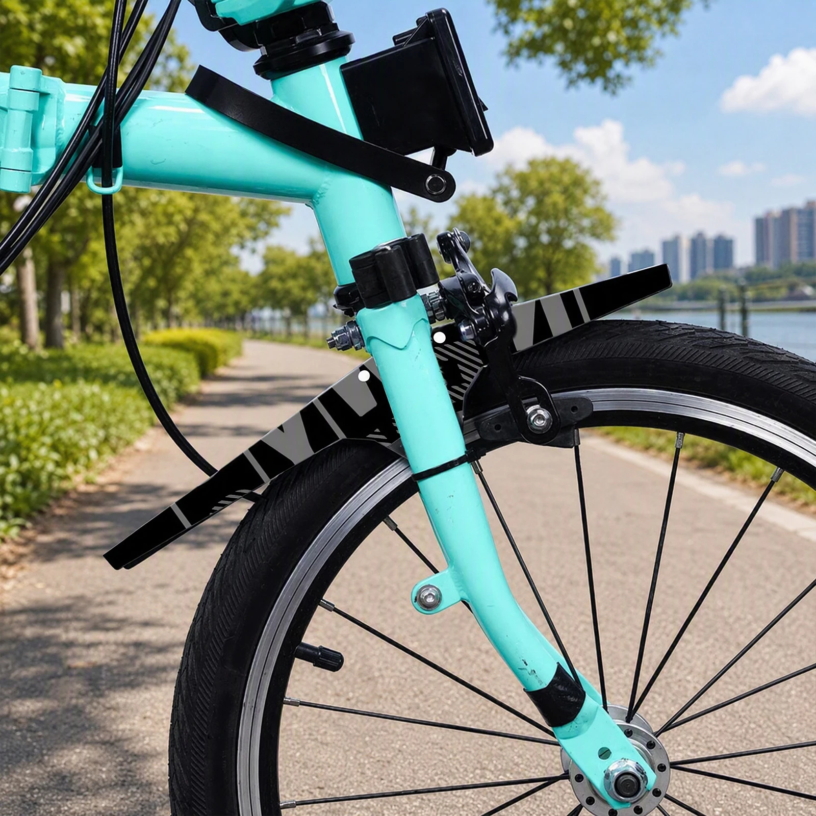 Aerodynamic Bike Mudguard PP5 Foldable 13.5g Lightweight Universal Front Rear Road Mountain Fender Zip Tie