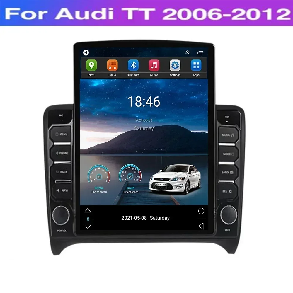 Tesla Style Car Radio Android 13 For Audi TT MK2 8J Car DVD Multimedia Player Auto GPS Navigation Stereo 4G 2006-2014