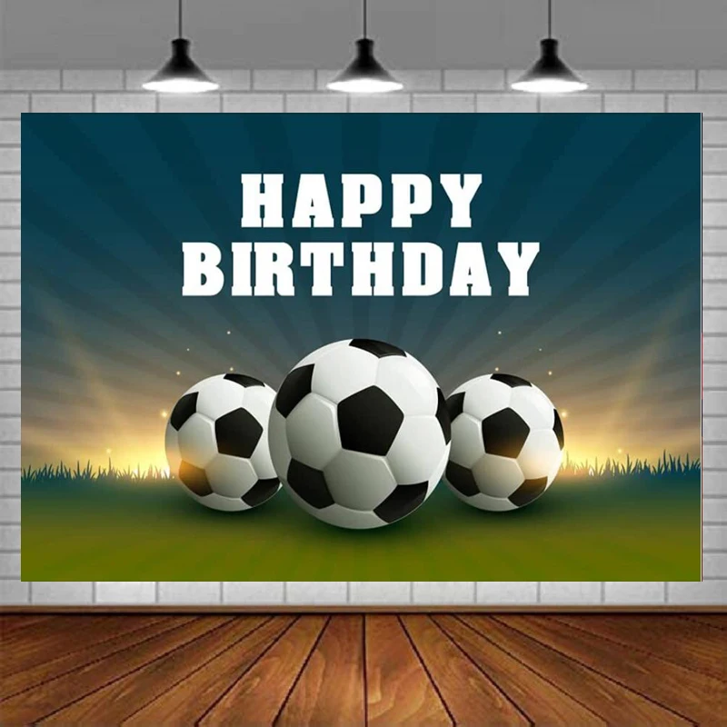 Photography Backdrop Football Field Score Goal Sports Green Lawn Background Boy Man Birthday Party Cake Smash Table Decor Banner