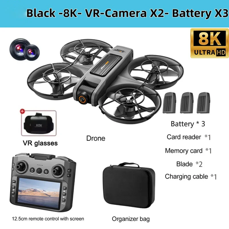 S156 Drone met VR-bril 8K WIFI GPS-positionering Professionele HD-antenne RC-vliegtuig HD Dual Camera Quadcopter Luchtdrone 2025