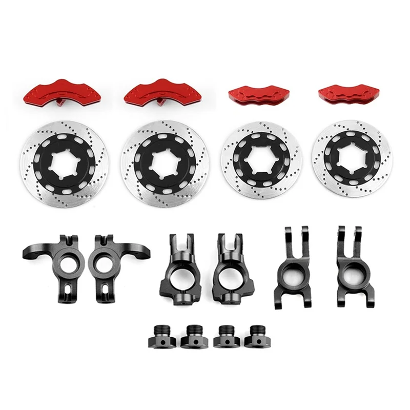 Metal Steering Block C-Hub Carrier Rear Hub Carrier Brake Disc for 1/7 Scale KM Citron C3 Rally RC Car Upgrade Parts,C