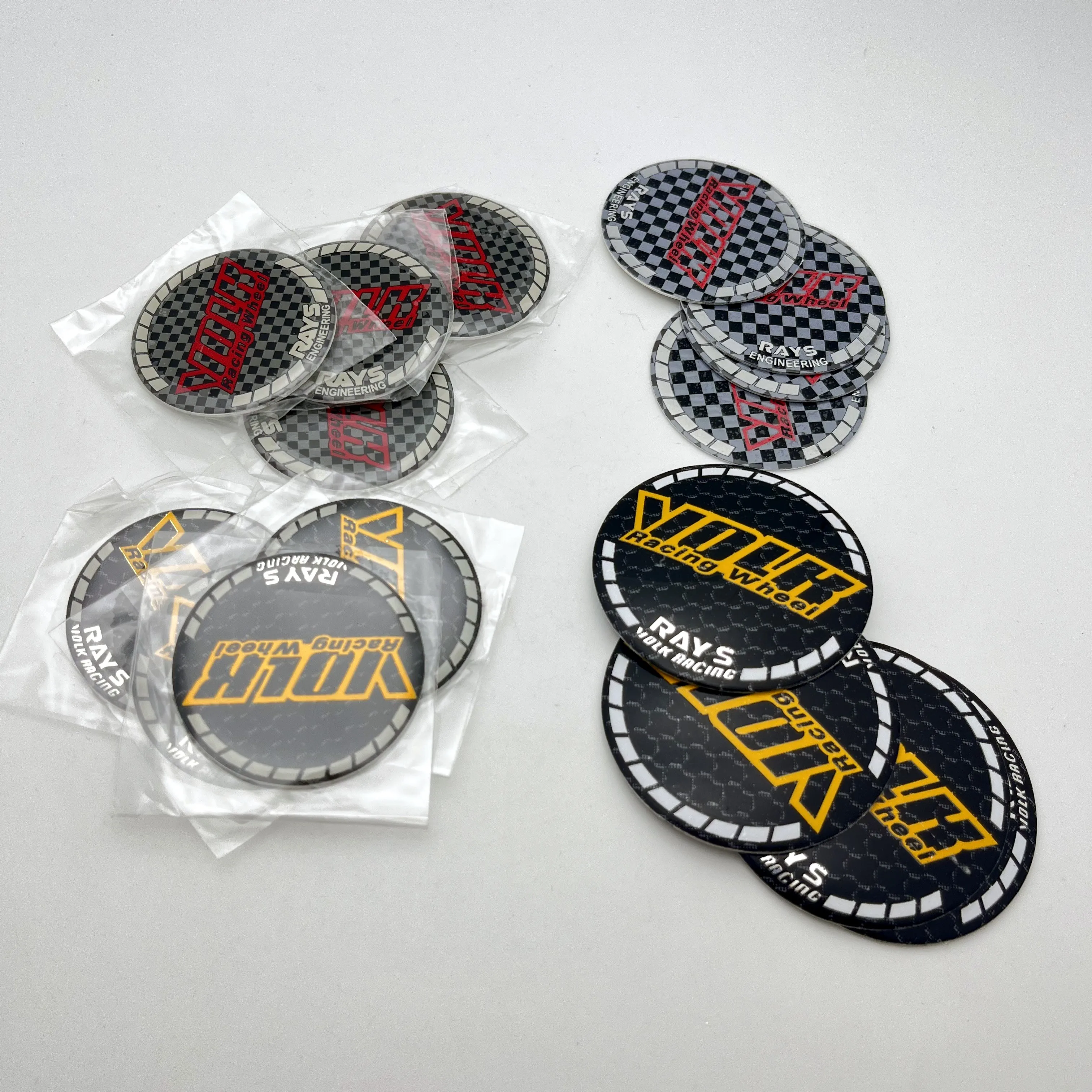 4pcs 45mm 50mm 56mm 3D Stickers RAYS VOLK Racing LOGO for Car Wheel Center Caps Emblem Rim Hub Cover Badge Styling Accessories