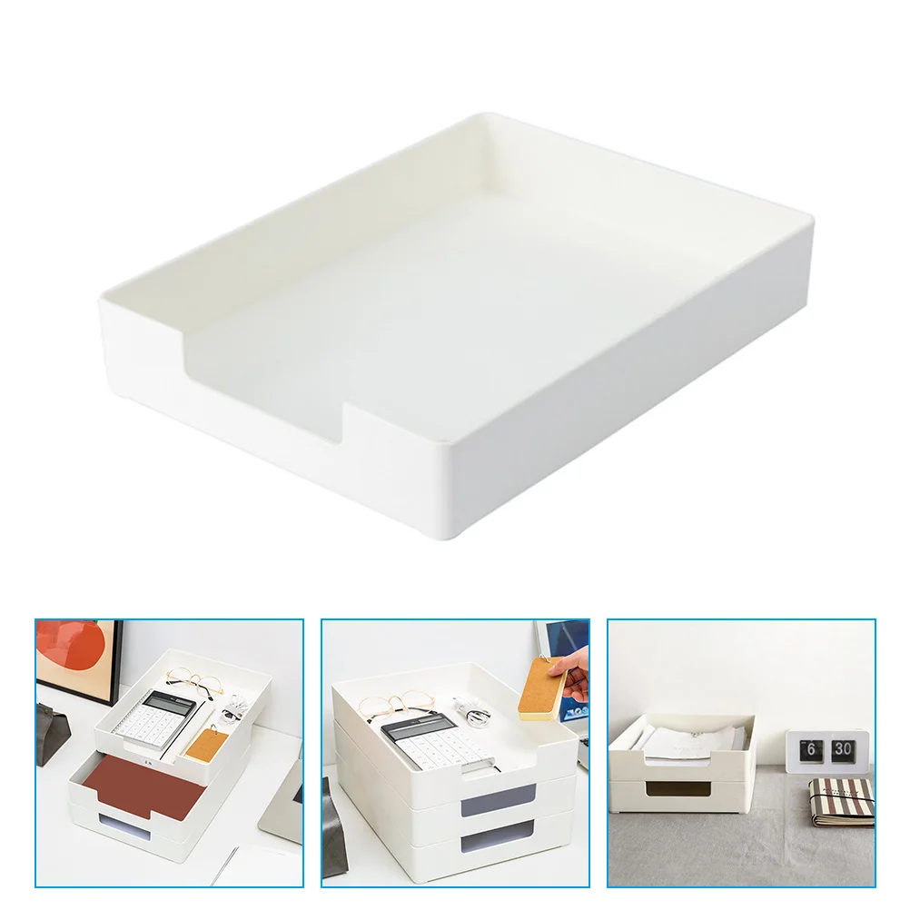 

Daily Use Desk Organizer Stackable File Tray Household Desk Tray Study Accessory Wear-Resistant Desktop File Organizer