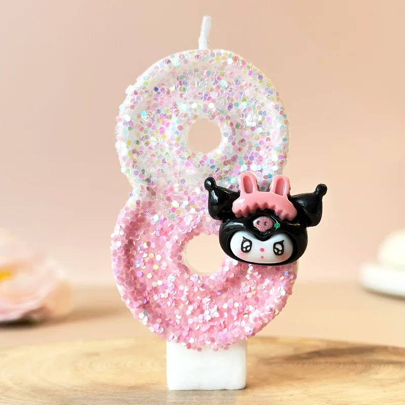 Cartoon-Muster digitale Kerze Geburtstag Kuchen Dekoration Party Dessert Tisch Ornament Plug-in Szene Anordnung liefert