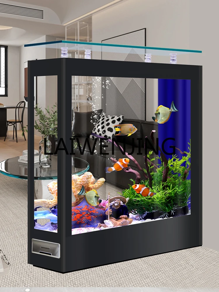 Rectangular Subareas Screens Fish Globe Medium and Large Floor Glass Living Room Lazy Household Change-Free Aquarium