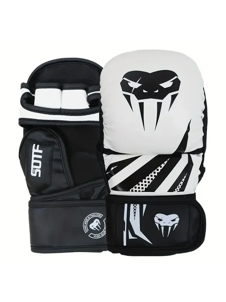Gants de boxe de combat professionnels MMA demi-doigt épaissi Sanda combat gratuit gants d'entraînement d'arts martiaux mixtes