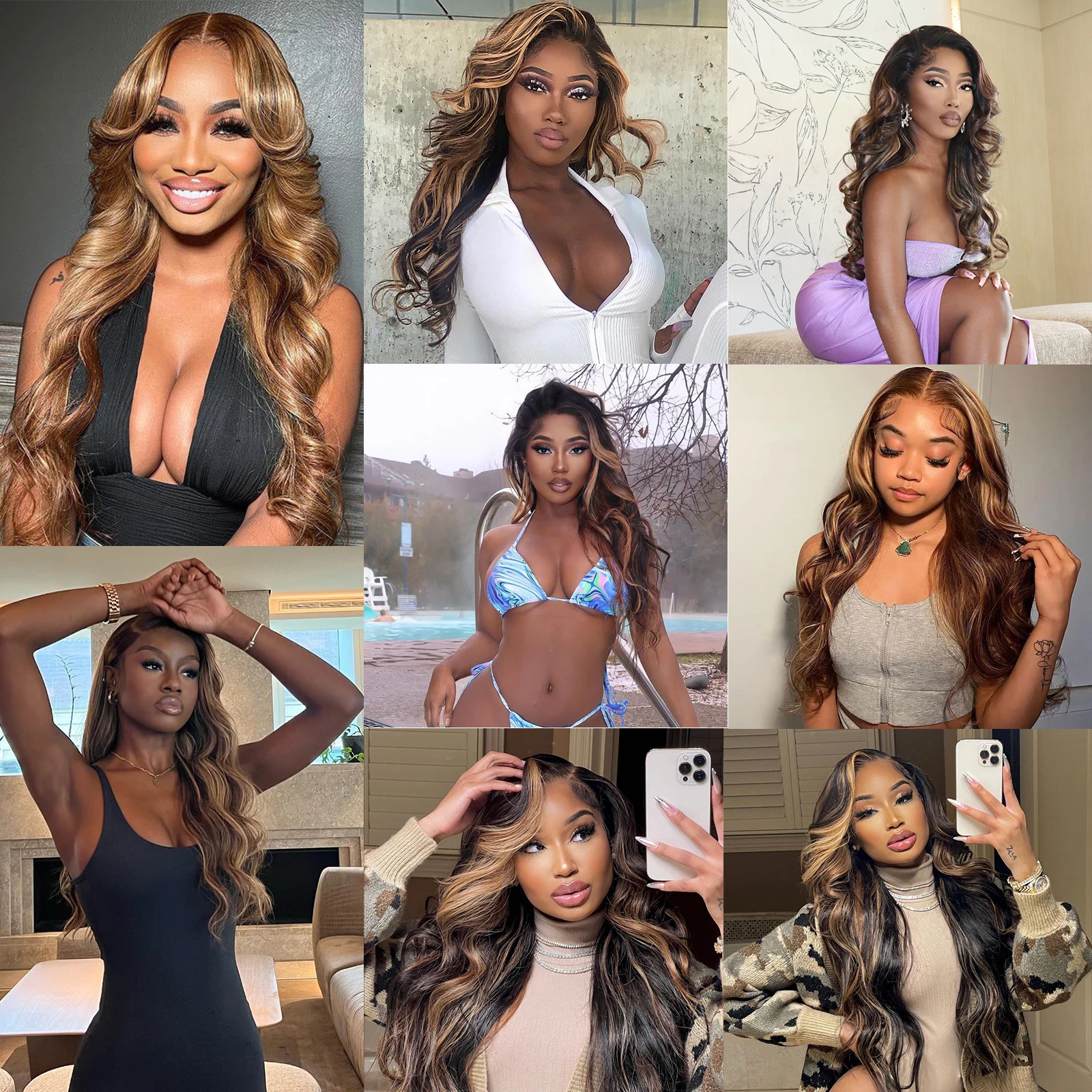 Brazylijski 16A Body Wave Human Hair Bundles 1/3/4 Bundles Deal 4/27 Honey Brown 100% Human Hair Wigs Water Weave Hair Extensions