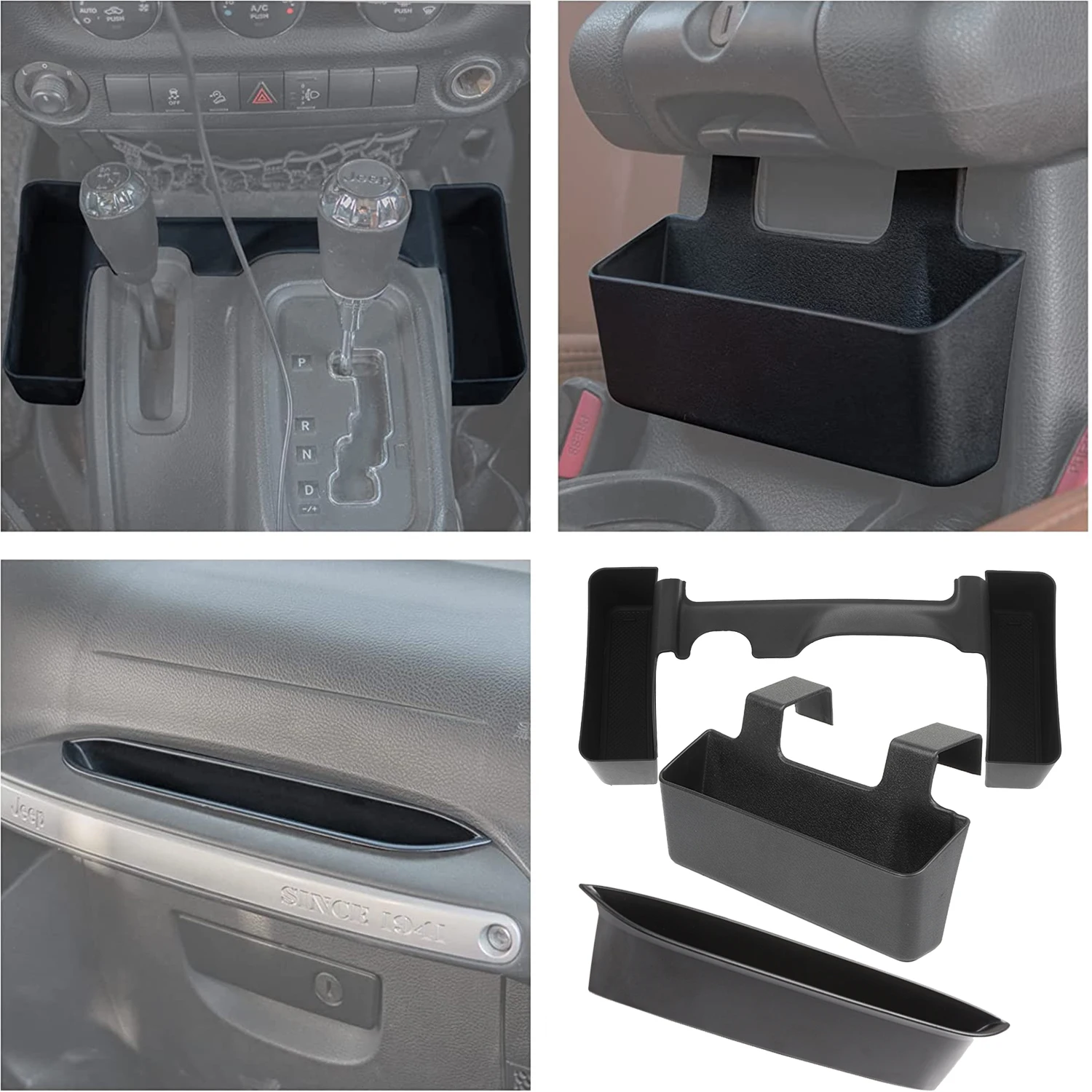 

Car Gear Shift Storage Box Handle Grab Tray Armrest Organizer for Jeep Wrangler JK 2011-2017 Stowing Tidying Interior Accessory