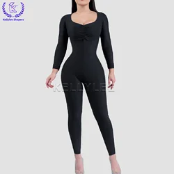 Tight Shaped Up Long-Sleeve Fajas Colombianas 2024 Front Breasted Full Body Shaper Slim Fit Invisible Complete Bodysuits Girdle
