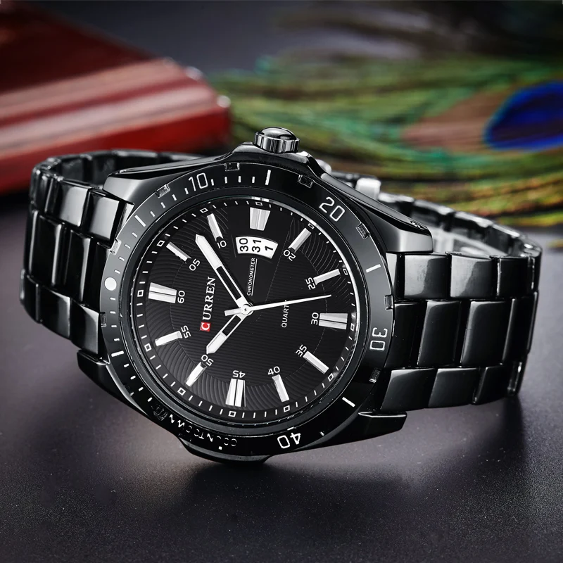 CURREN Sport Original Men Clock Quartz Date Week Luxury Man Wristwatch Waterproof Luminous Stainless Steel Men's Watches Reloj view 5