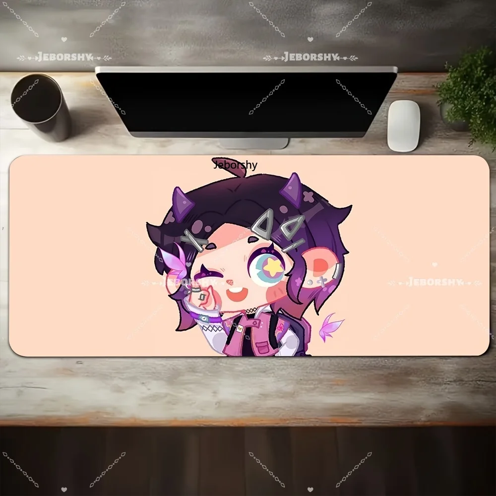 Pro Speed XXL Pink-purple Gradient Hair Little Devil Cute Girl Gaming Mouse Pad Non-Slip Rubber Stitched Oversized Desk Mat for