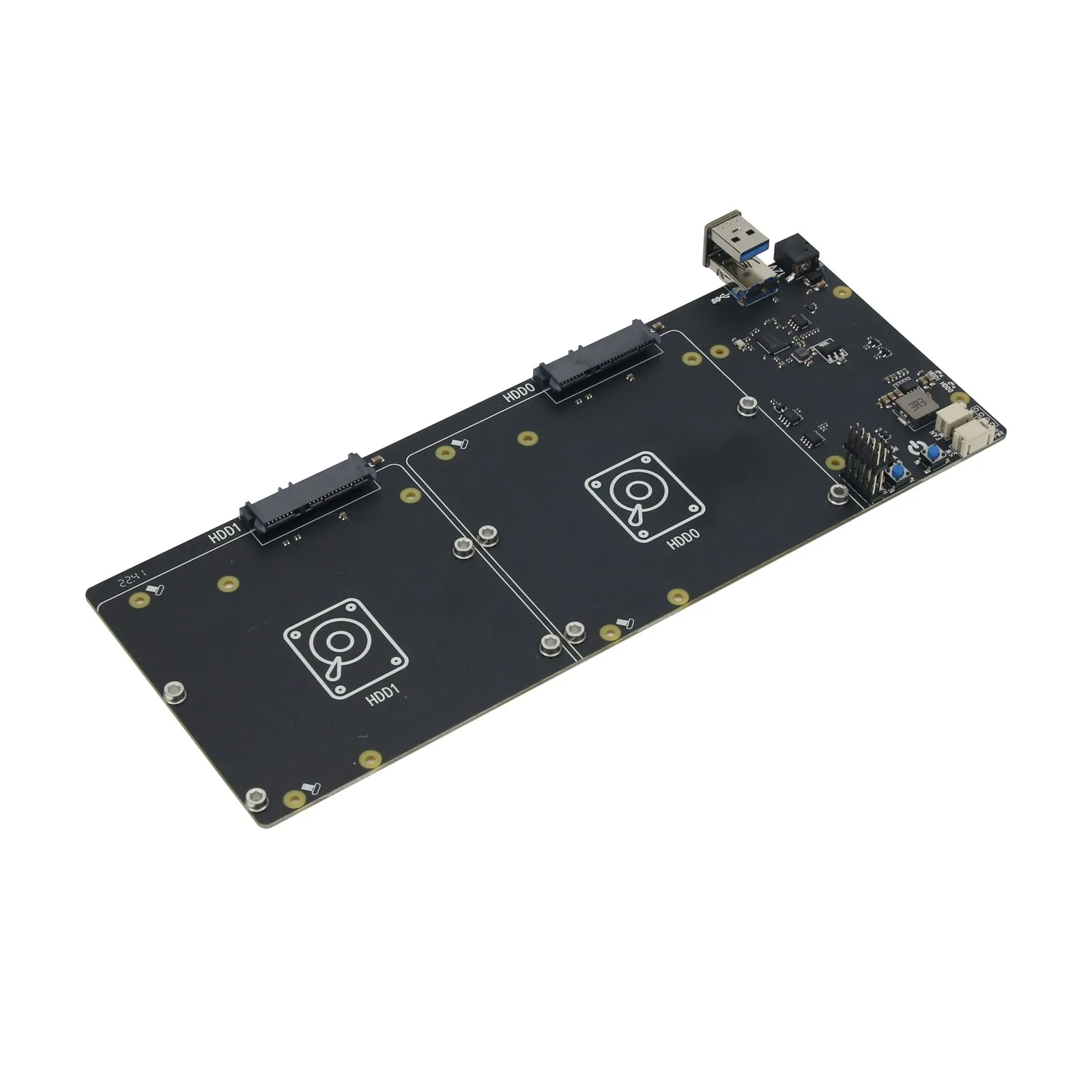 NASPi-Gemini 3.5 NAS Storage Kit with Dual 3.5" SATA HDD Shield Metal Shell for Raspberry Pi 4 - Image 6