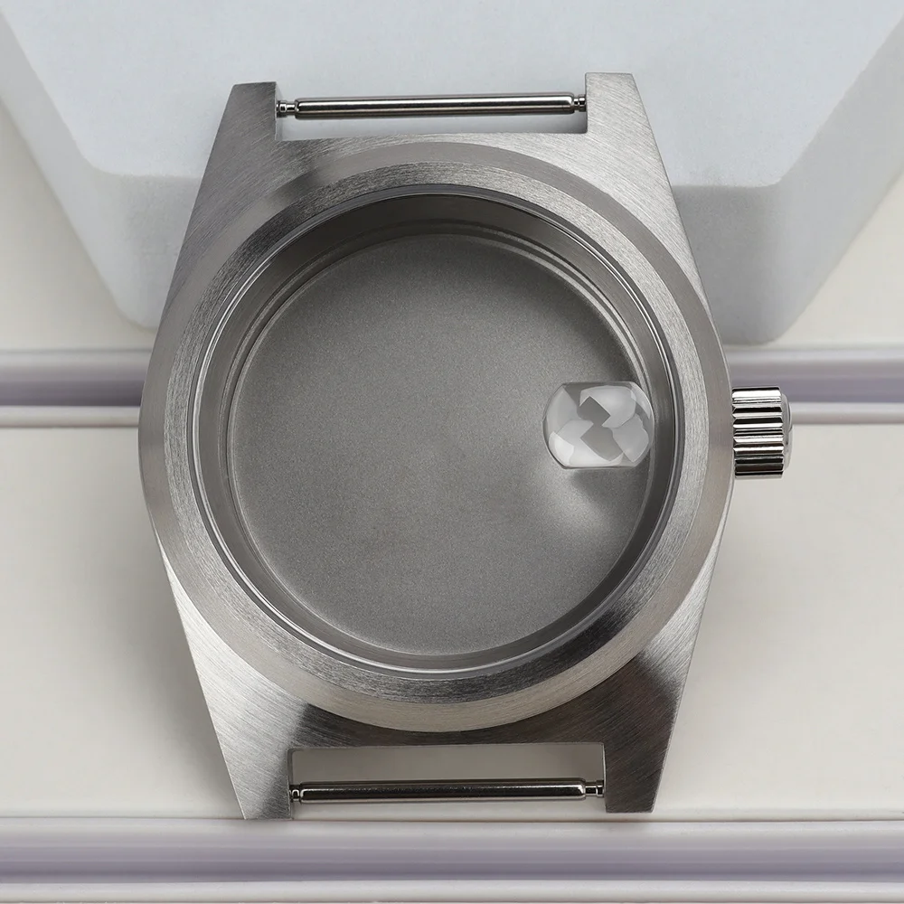 

38mm Watch Case High Quality Stainless Steel Brushed Case Silver Flat Sapphire Glass For NH35 NH36 NH38 NH70 NH72 28.5-29mm Dial