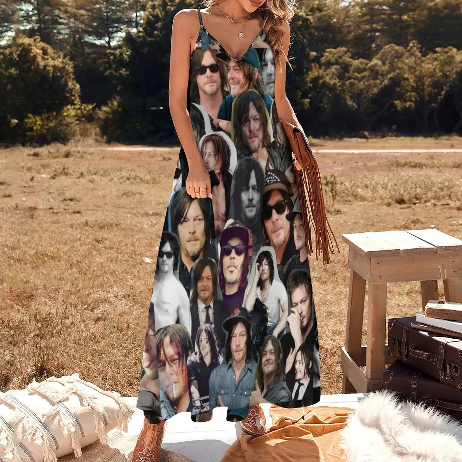 Norman Reedus Collage Sleeveless Dress Clothing prom dresses Dress