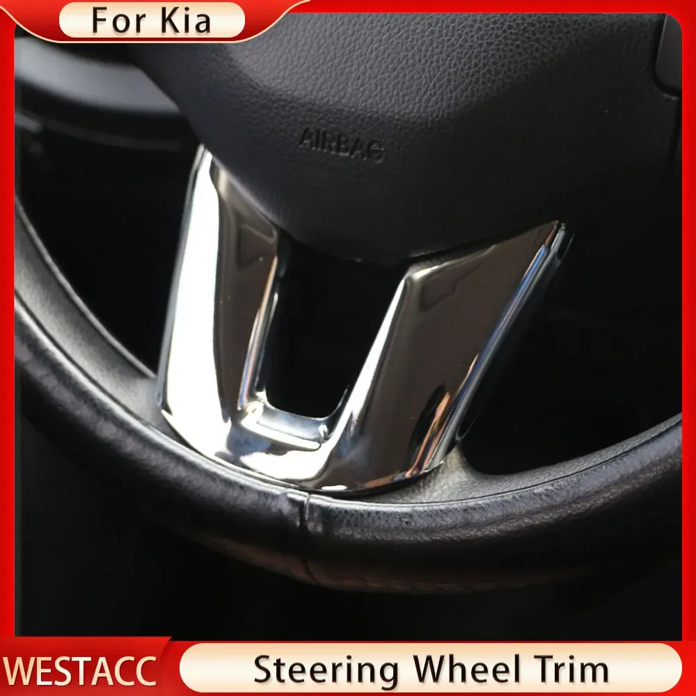 ABS Chrome Car Steering Wheel Panel Cover Trim Sticker for Kia Sportage SL 3 R Sportage3 SportageR 2011 - 2015 Accessories